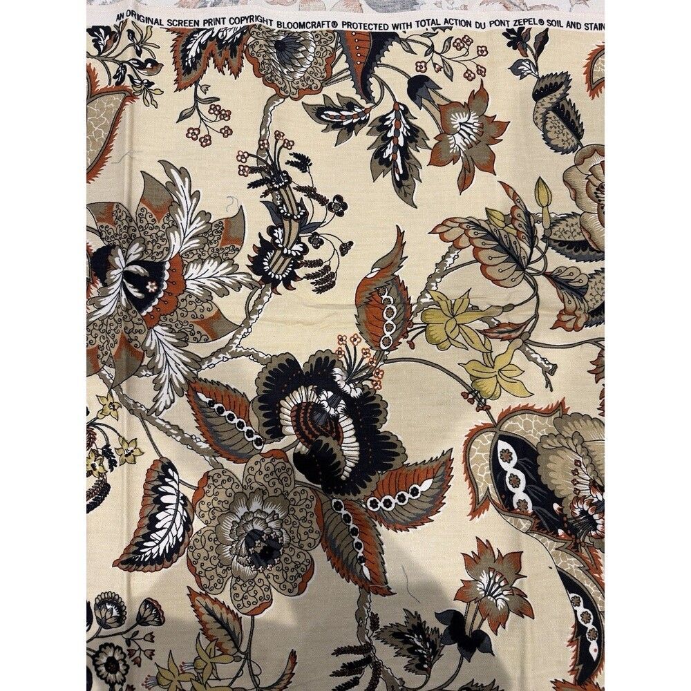 Vintage Bloomcraft Upholstery Fabric 1.5 Yds x 51” NOS DuPont Zepel Protected